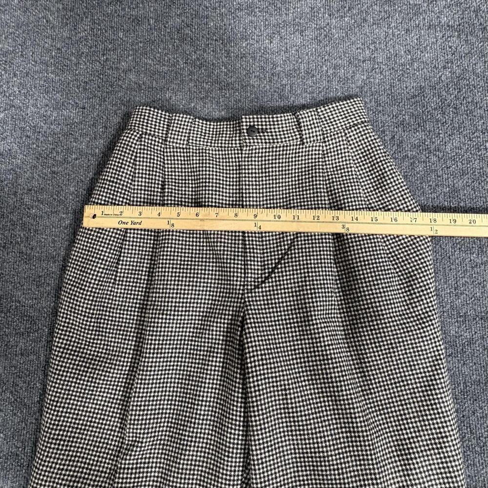 Vintage Savannah Petites Pants Womens Small Houndstooth Pleated Wool Trouser Y2K - Picture 6 of 12